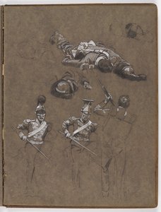 Studien für das Ölgemälde, ?Die Flagge: Albuhera, 16. Mai 1811? von William Barnes Wollen