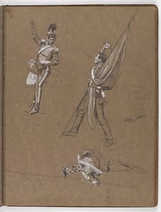 Studien für das Ölgemälde, Die Flagge: Albuhera, 16. Mai 1811 von William Barnes Wollen