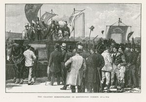 Die Chartisten-Demonstration auf dem Kennington Common, London von William Barnes Wollen