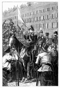 Der König von Preußen spricht zu den Berlinern, 1848, 1900 von William Barnes Wollen