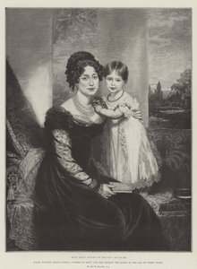 HRH Victoria Maria Louisa, Herzogin von Kent, und Ihre Majestät die Königin im Alter von drei Jahren von William Beechey