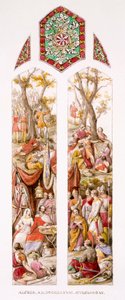 König Alfred in Athelney, Somerset, mit seinen Anhängern, ca. 1880