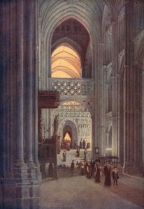 Im Mittelschiff der Kathedrale von Canterbury nach der Abendandacht von William Biscombe Gardner