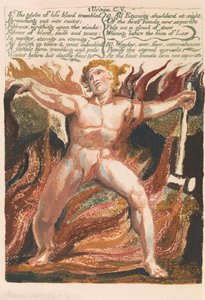Das erste Buch Urizen, Tafel 15, "8. Die Kugel des Lebensbluts zitterte . . . ." (Bentley 18)
