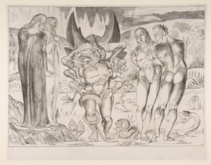 Kreis der Diebe: Agnello Brunelleschi von einer sechsfingrigen Schlange angegriffen, aus Dan..., ca. 1825-27