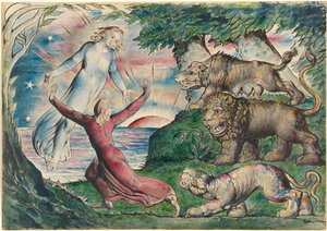 Dante flieht vor den drei Bestien