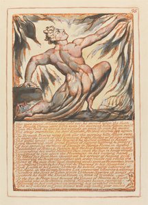 „Ihre Stimme durchdrang Albions lehmkaltes Ohr...“ (Tafel 95) von William Blake