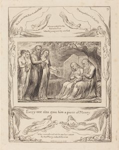 Hiob nimmt Almosen an von William Blake