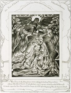 Hiobs Söhne und Töchter von Satan überwältigt von William Blake