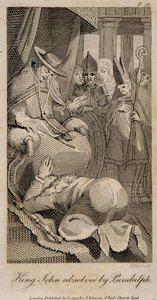 König Johann wird von Pandulph absolviert, nach Henry Fuseli, 1798 von William Blake