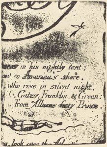 Neudruck aus Fragment der stornierten Platte für "Eine Prophezeiung" von William Blake