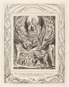 Satan geht aus der Gegenwart des Herrn, 1825 von William Blake