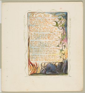 Lieder der Unschuld und der Erfahrung: Ein kleiner Junge verloren, ca. 1825