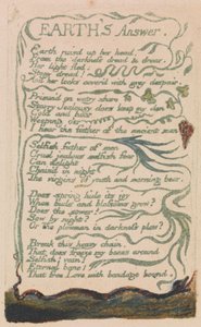 Lieder der Unschuld und der Erfahrung, Platte 35, "Antwort der Erde" (Bentley 31) von William Blake