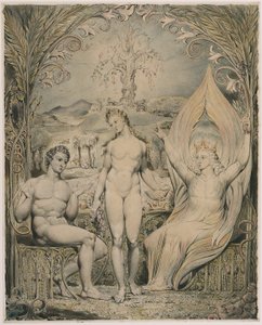 Der Erzengel Raphael mit Adam und Eva (Illustration zu Miltons "Das verlorene Paradies") von William Blake