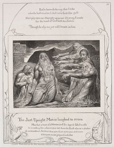 Das Buch Hiob: Pl. 10, Der gerechte aufrechte Mann wird verspottet, 1825