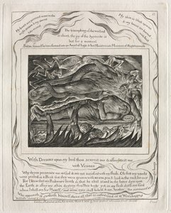 Das Buch Hiob: Pl. 11, Mit Träumen auf meinem Bett erschreckst du mich und ängstigst mich..., 1825