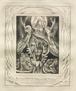 Das Buch Hiob: Pl. 16, Du hast das Urteil der Gottlosen erfüllt, 1825 von William Blake