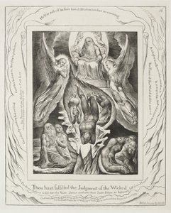 Das Buch Hiob: Pl. 16, Du hast das Urteil der Gottlosen erfüllt, 1825 von William Blake