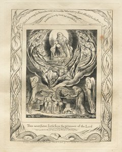 Das Buch Hiob: Pl. 5, Da ging Satan vom Angesicht des Herrn weg von William Blake