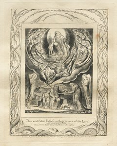 Das Buch Hiob: Pl. 5, Dann ging Satan aus der Gegenwart des Herrn, 1825 von William Blake