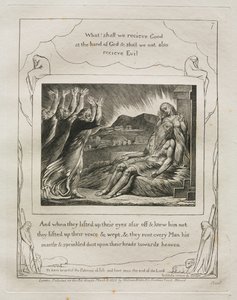 Das Buch Hiob: Pl. 7, Und als sie ihre Augen von ferne aufhoben und ihn nicht erkannten, erhoben sie ihre Stimmen und weinten von William Blake
