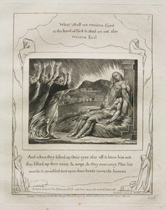 Das Buch Hiob: Pl. 7, Und als sie ihre Augen von ferne aufhoben und ihn nicht erkannten... von William Blake