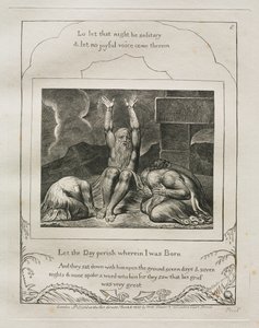 Das Buch Hiob: Pl. 8, Der Tag soll vergehen, an dem ich geboren wurde von William Blake