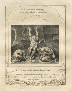 Das Buch Hiob: Pl. 8, Verflucht sei der Tag, an dem ich geboren wurde, 1825 von William Blake