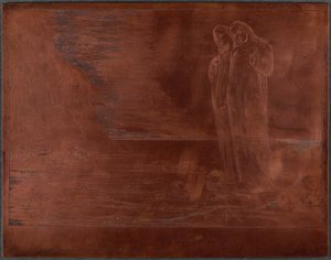 Der Kreis der Verräter; Dantes Fuß trifft Bocca degli Abbate von William Blake