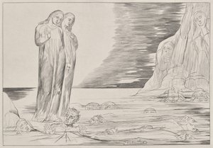 Der Kreis der Verräter: Dantes Fuß tritt Bocca degli Abbate, aus Dantes Inferno, Canto XXXII Illustration zu Dantes Die Göttliche Komödie
