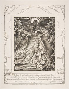 Die Zerstörung von Jobs Söhnen, aus Illustrationen des Buches Hiob, 1825-26 von William Blake