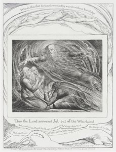 Der Herr antwortet Hiob aus dem Wirbelsturm von William Blake