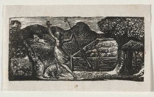 Die Hirtengedichte von Virgil, Ekloge I: Der Hirte vertreibt einen Wolf von William Blake