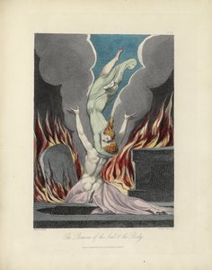 Die Wiedervereinigung von Seele und Körper, Illustration aus "The Grave" von Robert Blair, graviert von Louis Schiavonetti