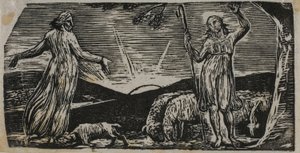 Thenot ermahnt Colinet, aus Die Hirtengedichte von Virgil von William Blake