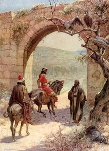 Ahab und Elia treffen sich - Bibel von William Brassey Hole