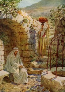 Jesus bittet eine Samariterin um Wasser