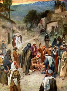 Jesus vertreibt einen bösen Geist - Bibel von William Brassey Hole