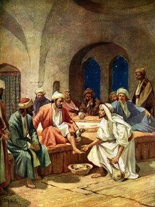 Jesus wäscht Petrus die Füße - Bibel