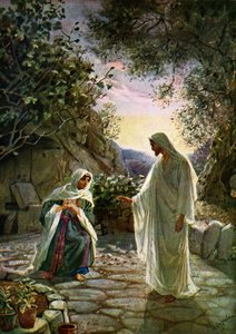 Maria Magdalena spricht mit dem auferstandenen Jesus - Bibel