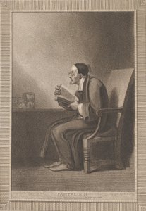 Pantaloon: Das sechste Alter wechselt in den mageren und pantoffeltragenden Pantaloon, Shakespeare, Wie Y..., 1799 von William Bromley