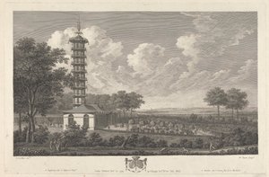 Chinesischer Pavillon in europäischer Landschaft von William Byrne