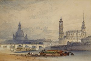 Dresden von der Elbe aus, 1853 von William Callow