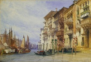 Paläste in der Nähe des Eingangs zum Canal Grande, Venedig, 1898 von William Callow