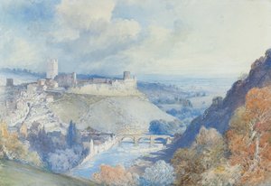 Richmond Castle und Stadt, Yorkshire von William Callow