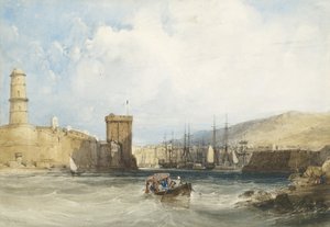 Der Eingang zum Hafen von Marseille, ca. 1838 von William Callow