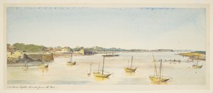Fluss Taptie, Surat vom Fort (Boote) von William Carpenter