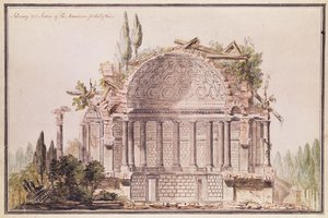 Architektonische Zeichnung für Mausoleum für Friedrich, Prinz von Wales (1707-51), ca. 1751