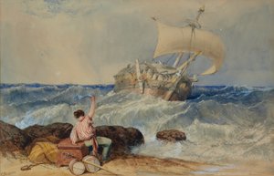 Schiff im stürmischen Meer